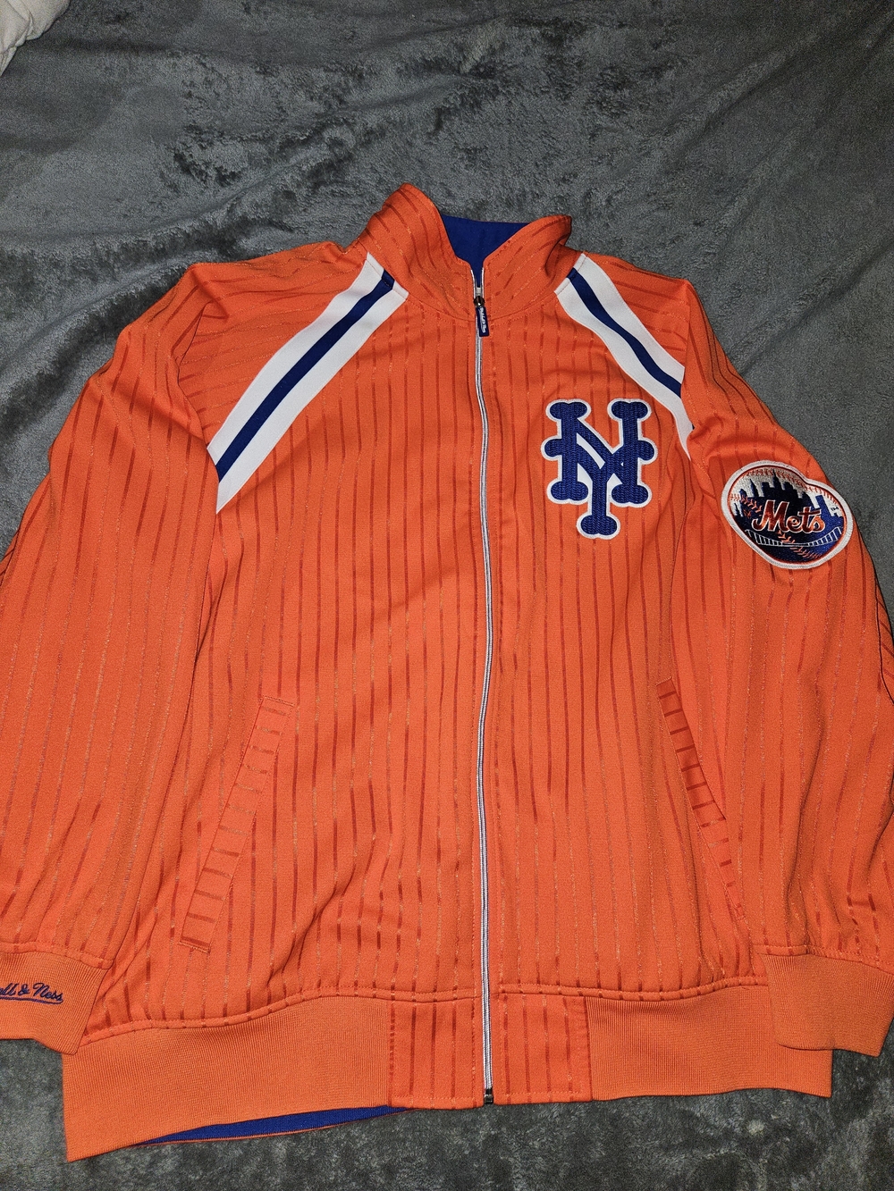 New York Mets Orange Team Jacket - Men's Zip Track Jacket